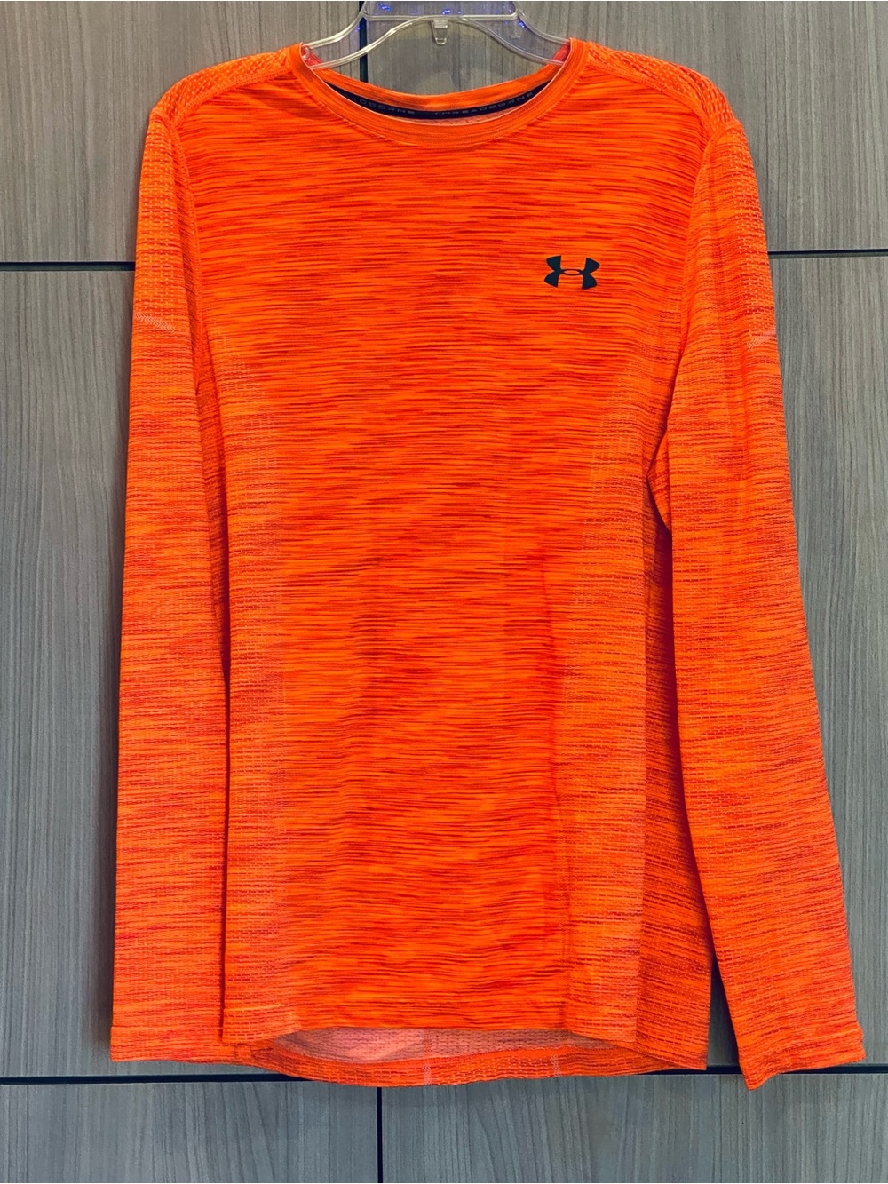Under Armour Fluorescent Orange Marled Long Sleeve Large Fitted